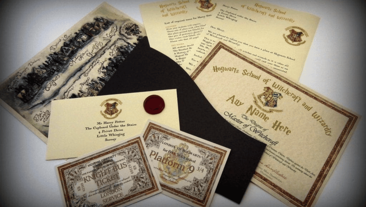 So one of the previews showed us our Hogwarts acceptance letter